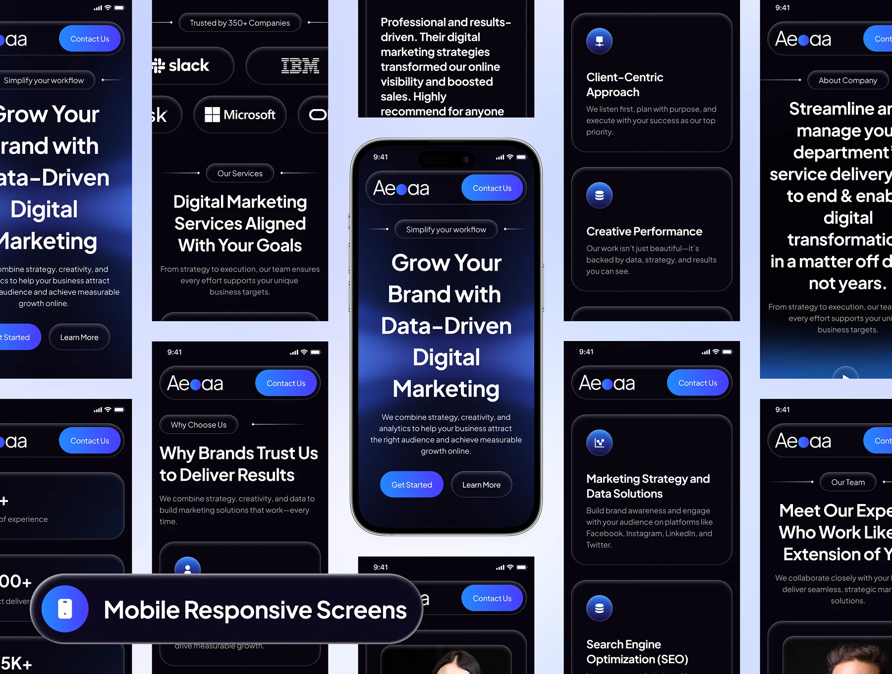 Aeoa - Marketing Agency Website UI Kit 9