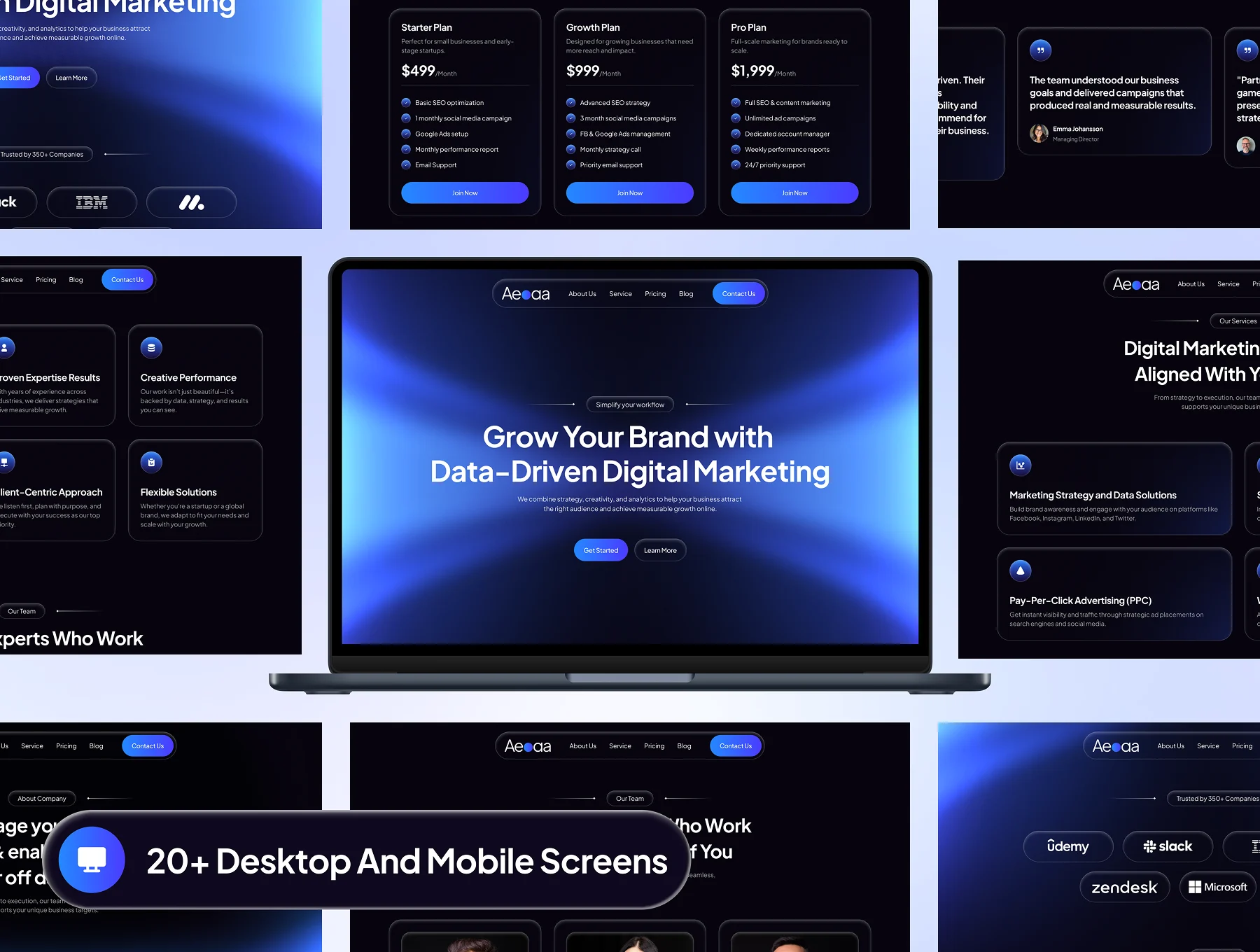 Aeoa - Marketing Agency Website UI Kit 3