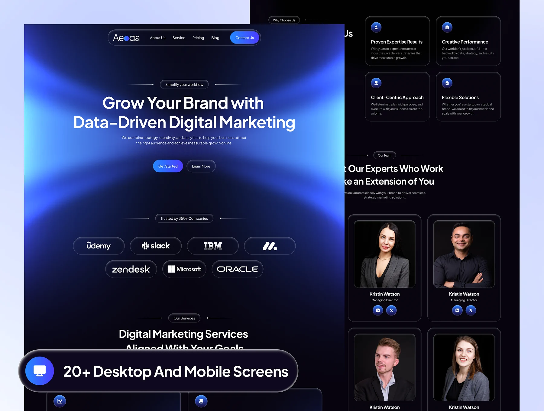 Aeoa - Marketing Agency Website UI Kit 4