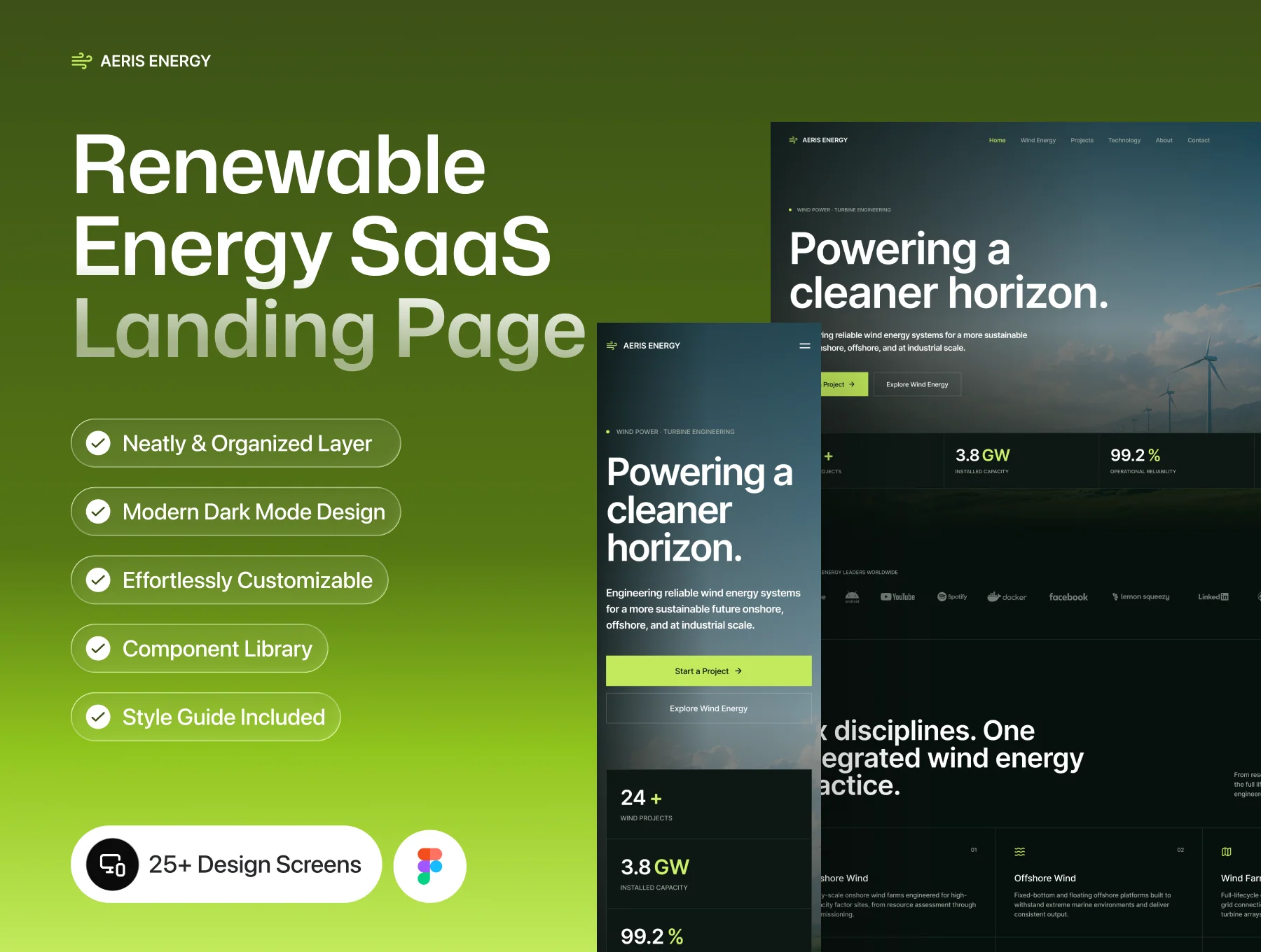 Aeris Energy – Renewable Energy SaaS Landing Page