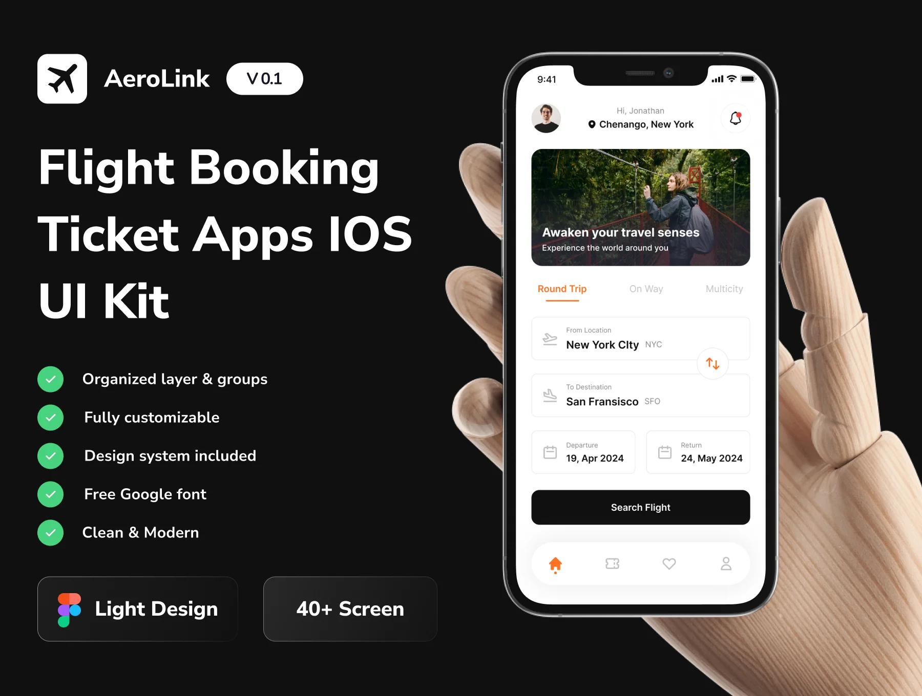 AeroLink - Flight Booking Ticket Mobile App UI Kit