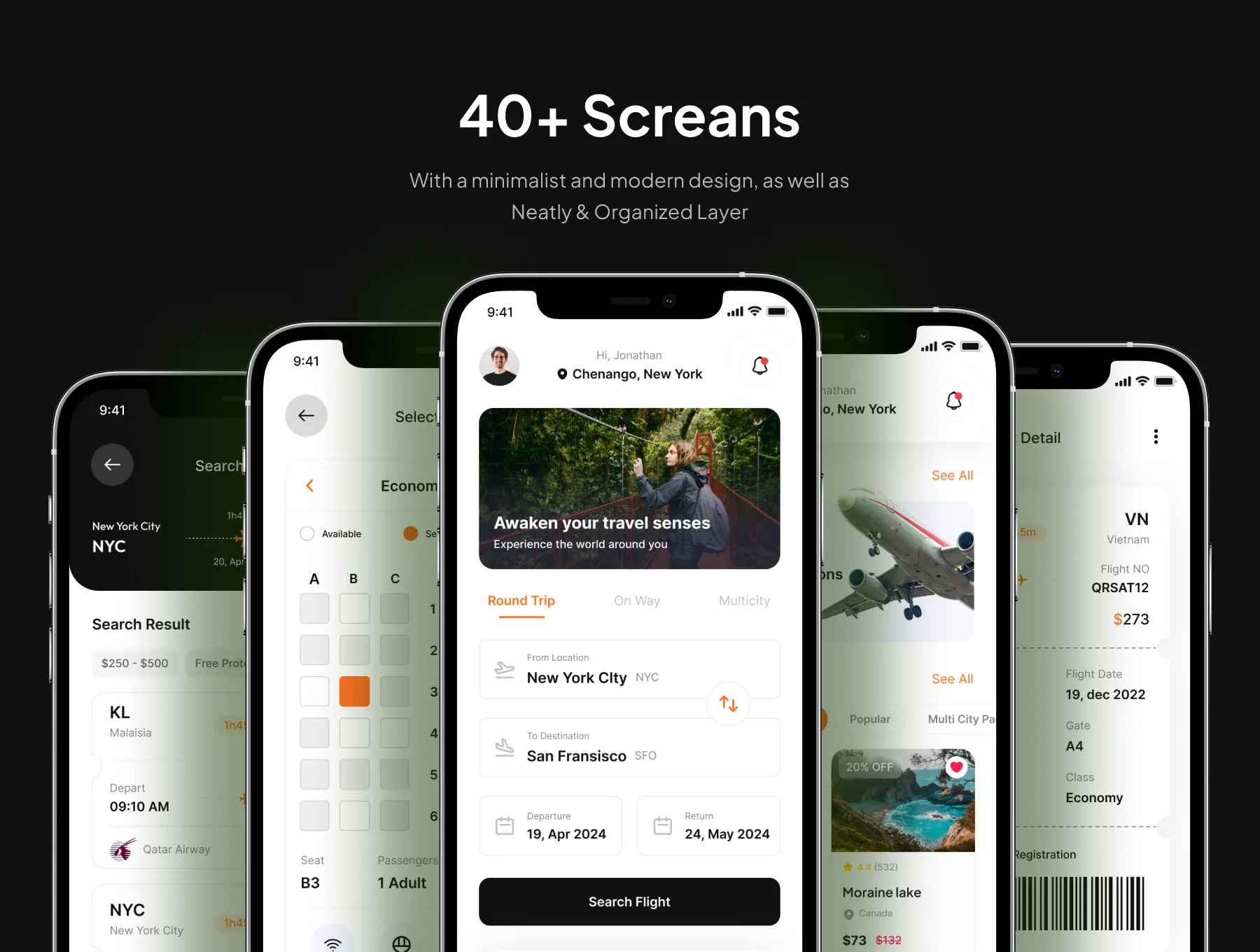 AeroLink - Flight Booking Ticket Mobile App UI Kit 3