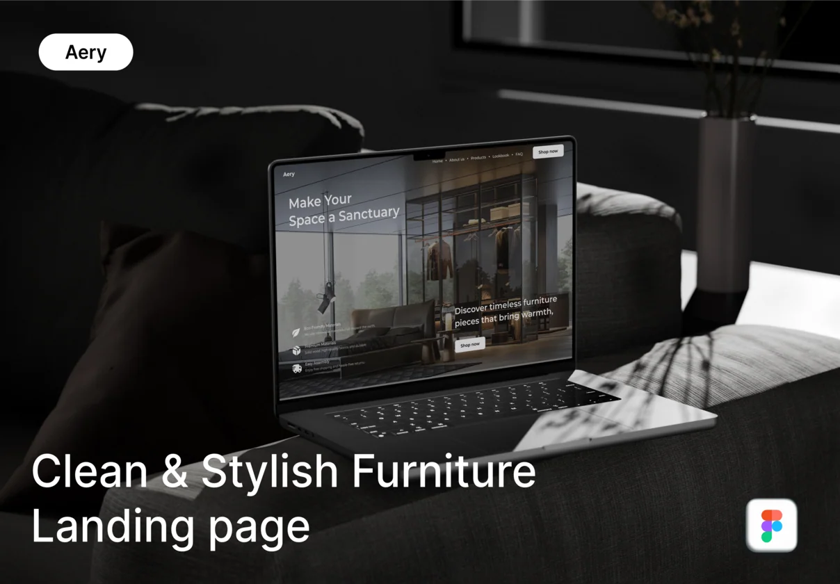 Aery - Clean & Minimalist Furniture Landing Page