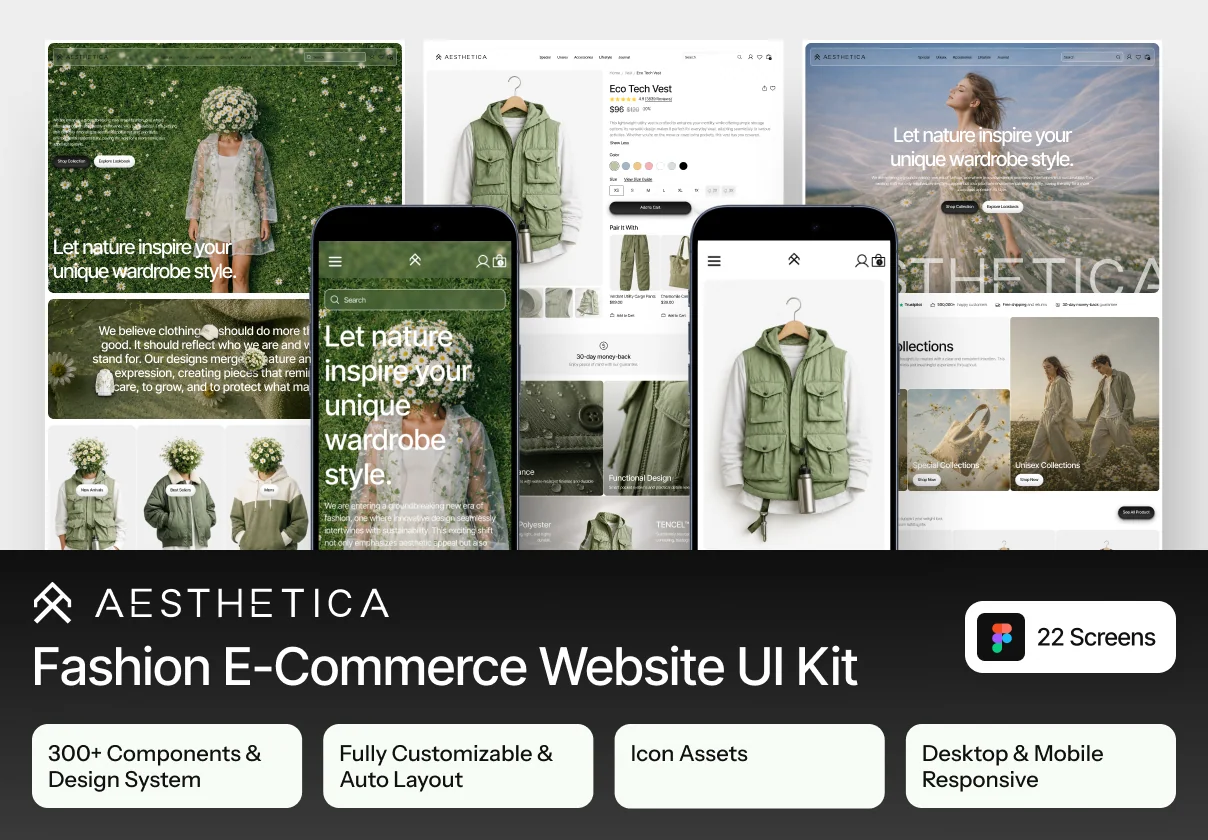 Aesthetica - Fashion E-Commerce Website UI Kit
