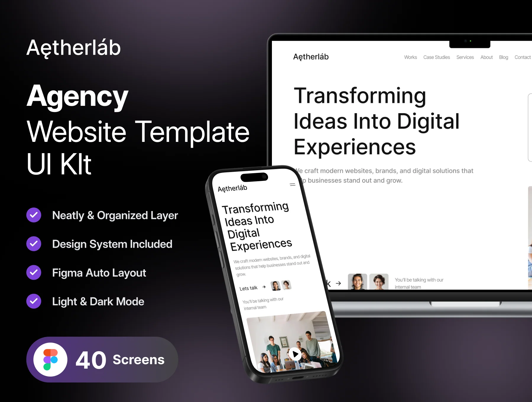 Aetherlab - Agency Website UI Kit