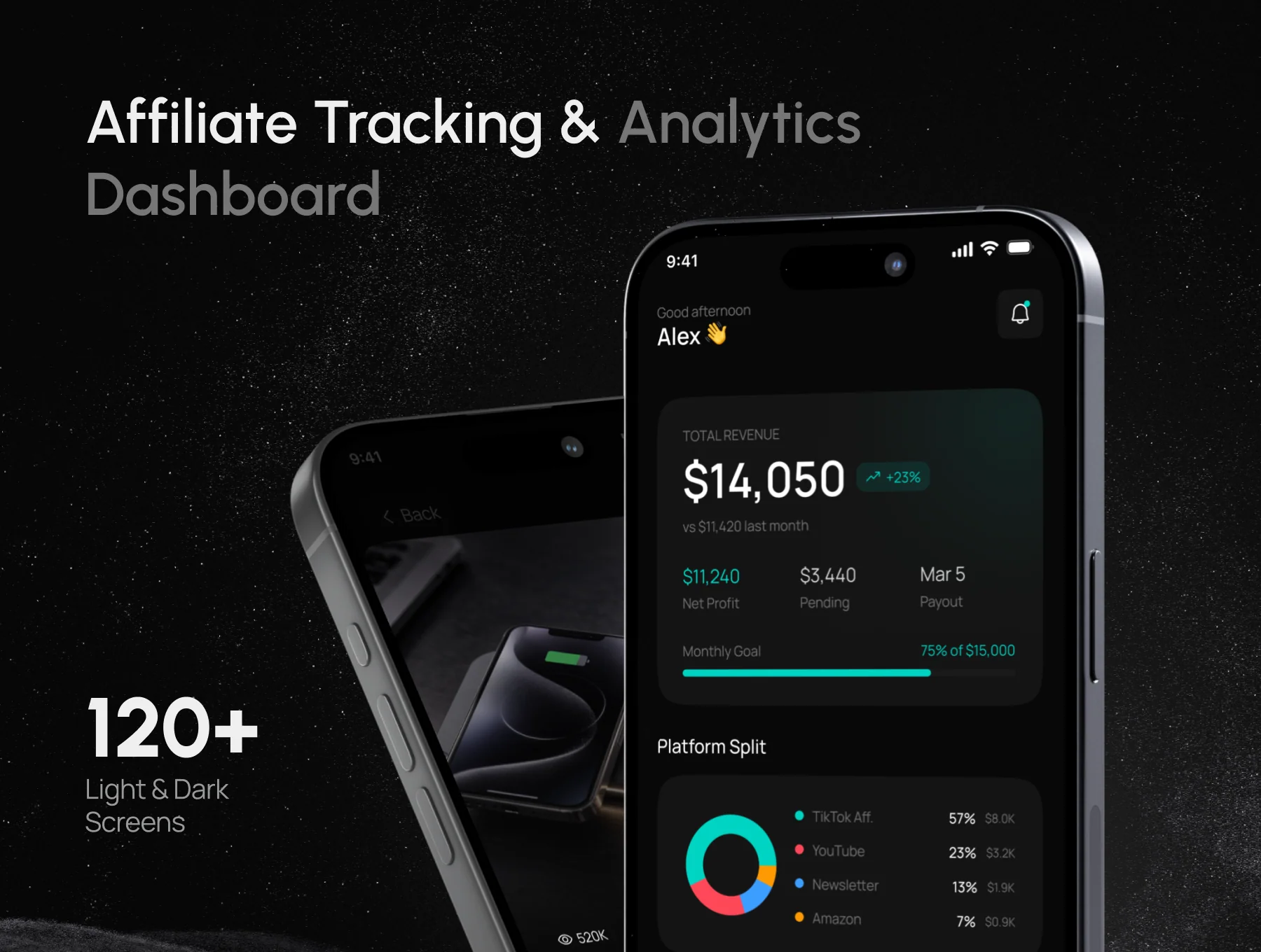 Afftrack – Affiliate Marketing SaaS Dashboard Mobile UI Kit 2