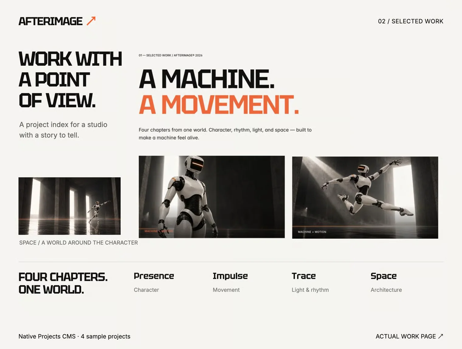Afterimage Studio — Cinematic Framer Template 2