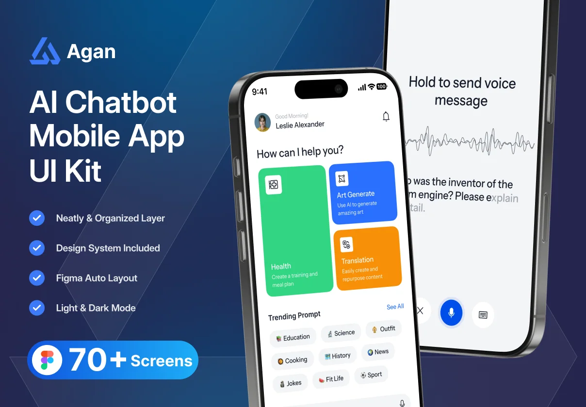 Agan - AI Chatbot Mobile App UI Kit