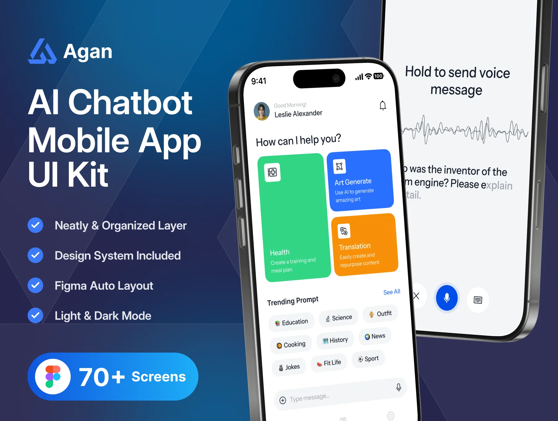 Agan - AI Chatbot Mobile App UI Kit