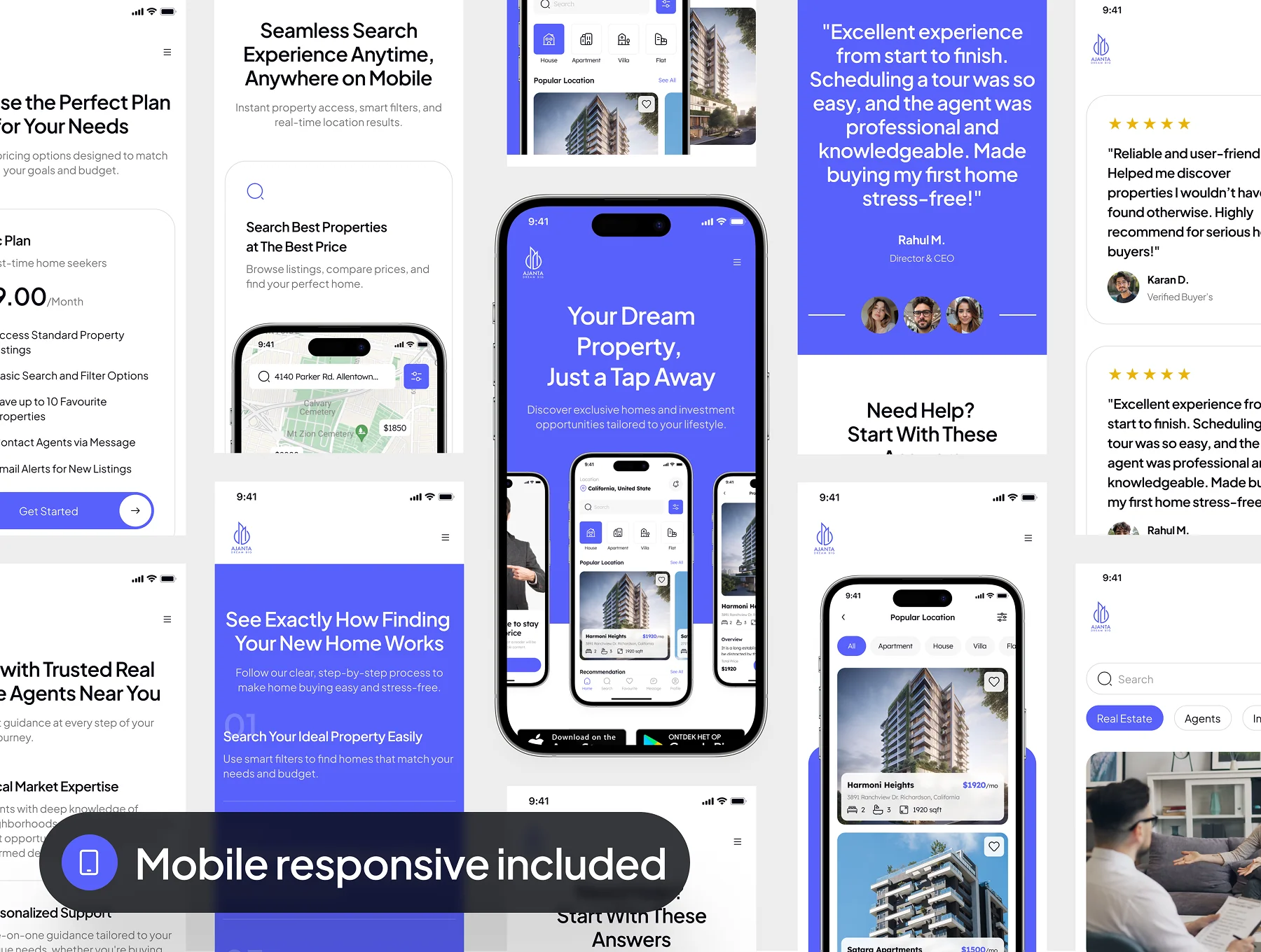 Aganta - Mobile App Landing Website UI Kit 9