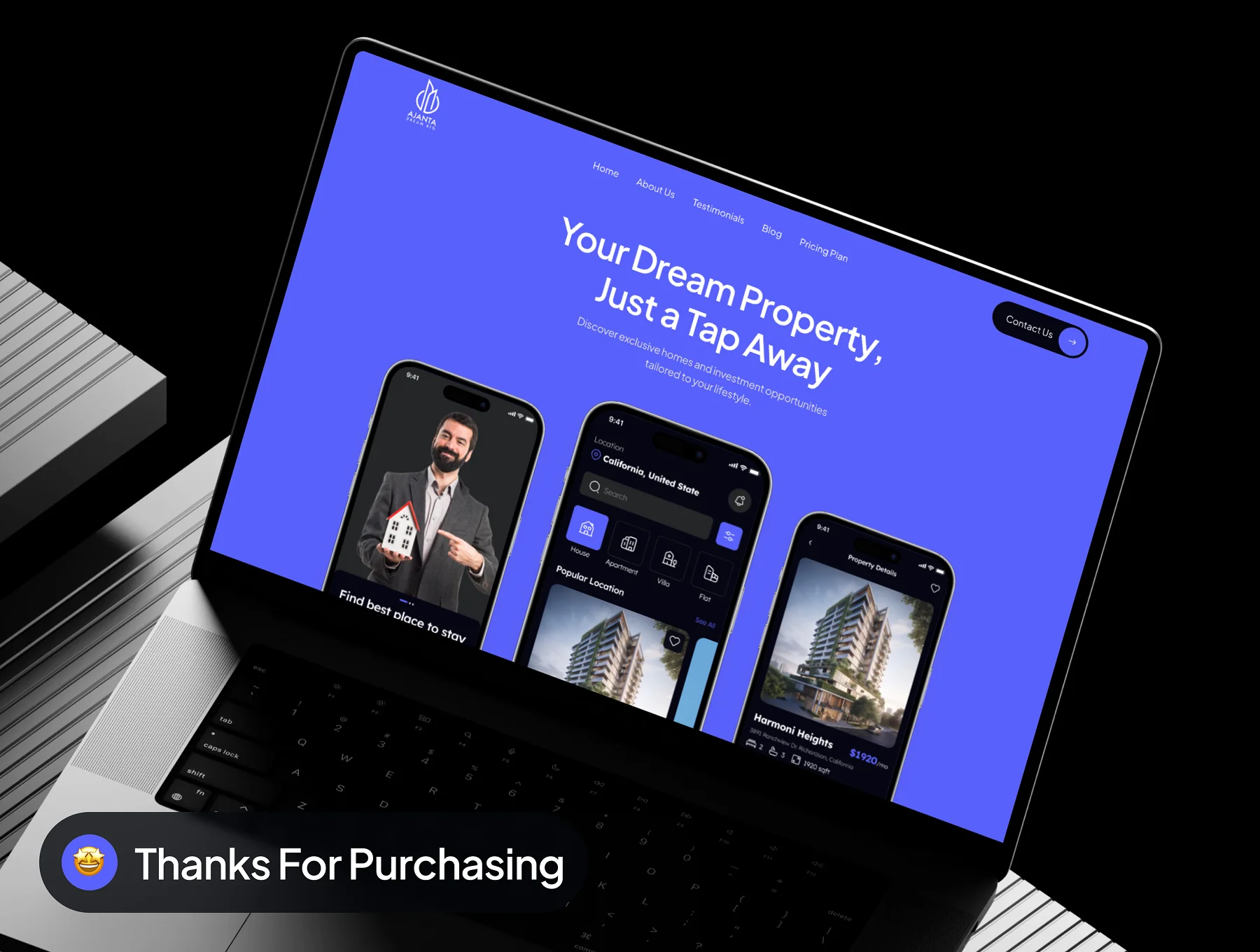 Aganta - Mobile App Landing Website UI Kit 10