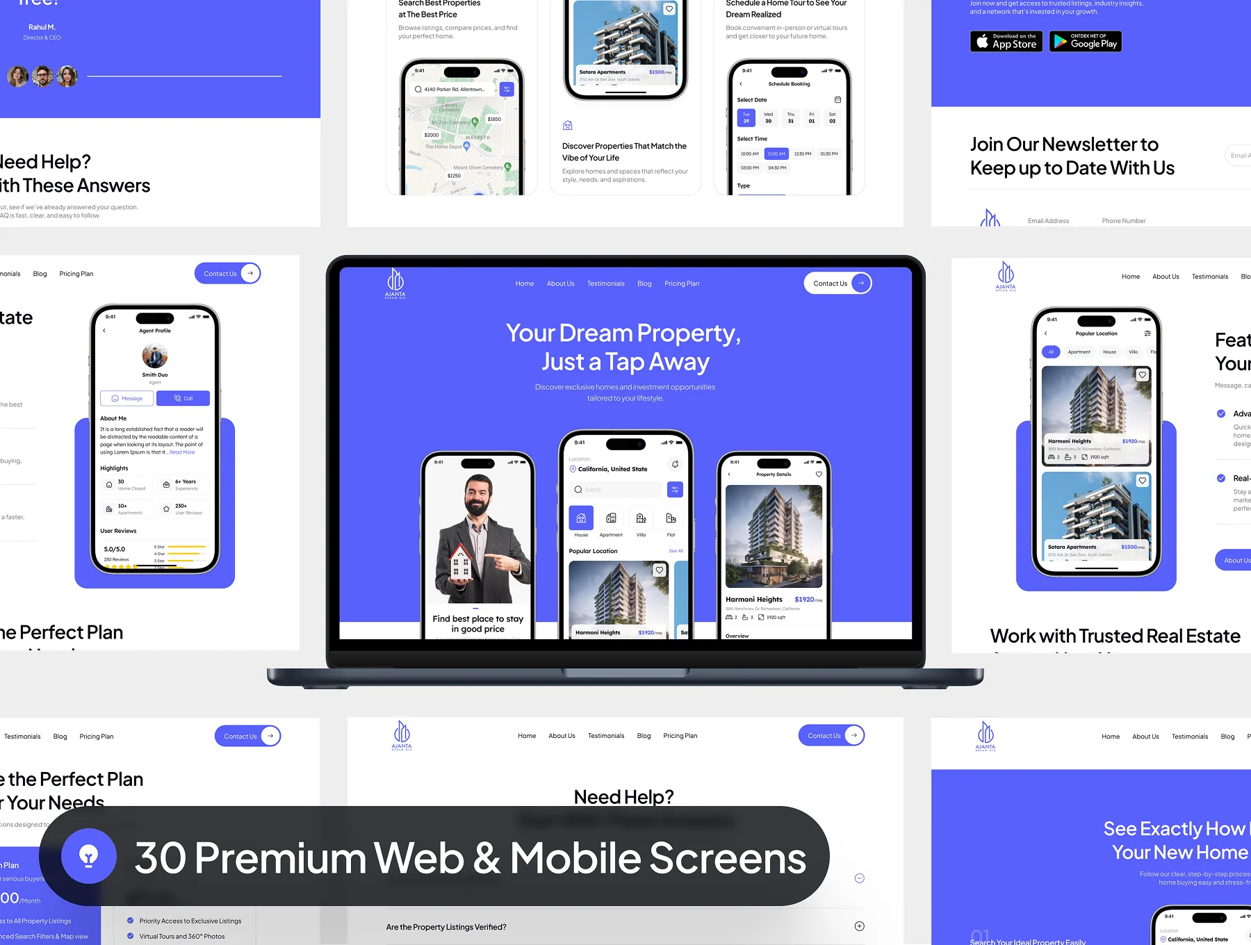 Aganta - Mobile App Landing Website UI Kit 4
