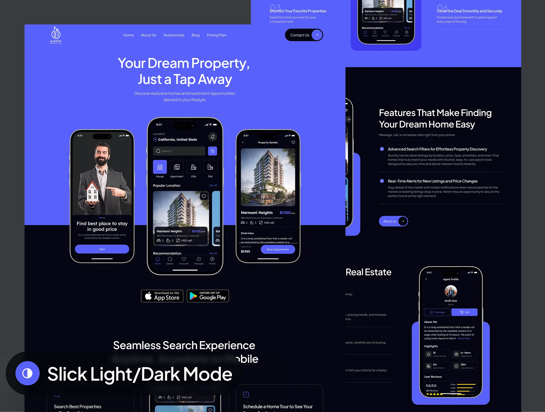 Aganta - Mobile App Landing Website UI Kit 5
