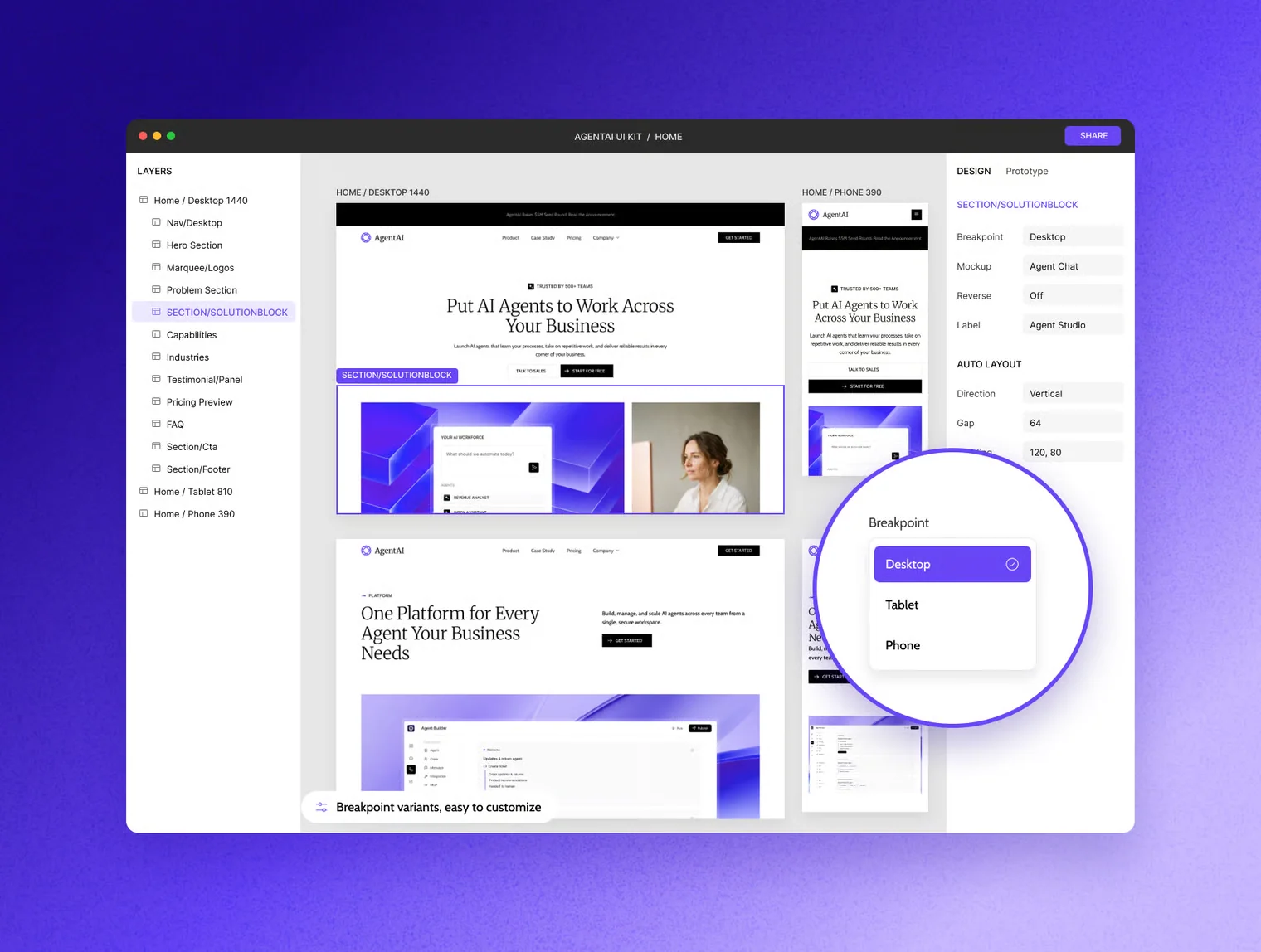 AgentAI: AI Agent SaaS Website UI Kit 4
