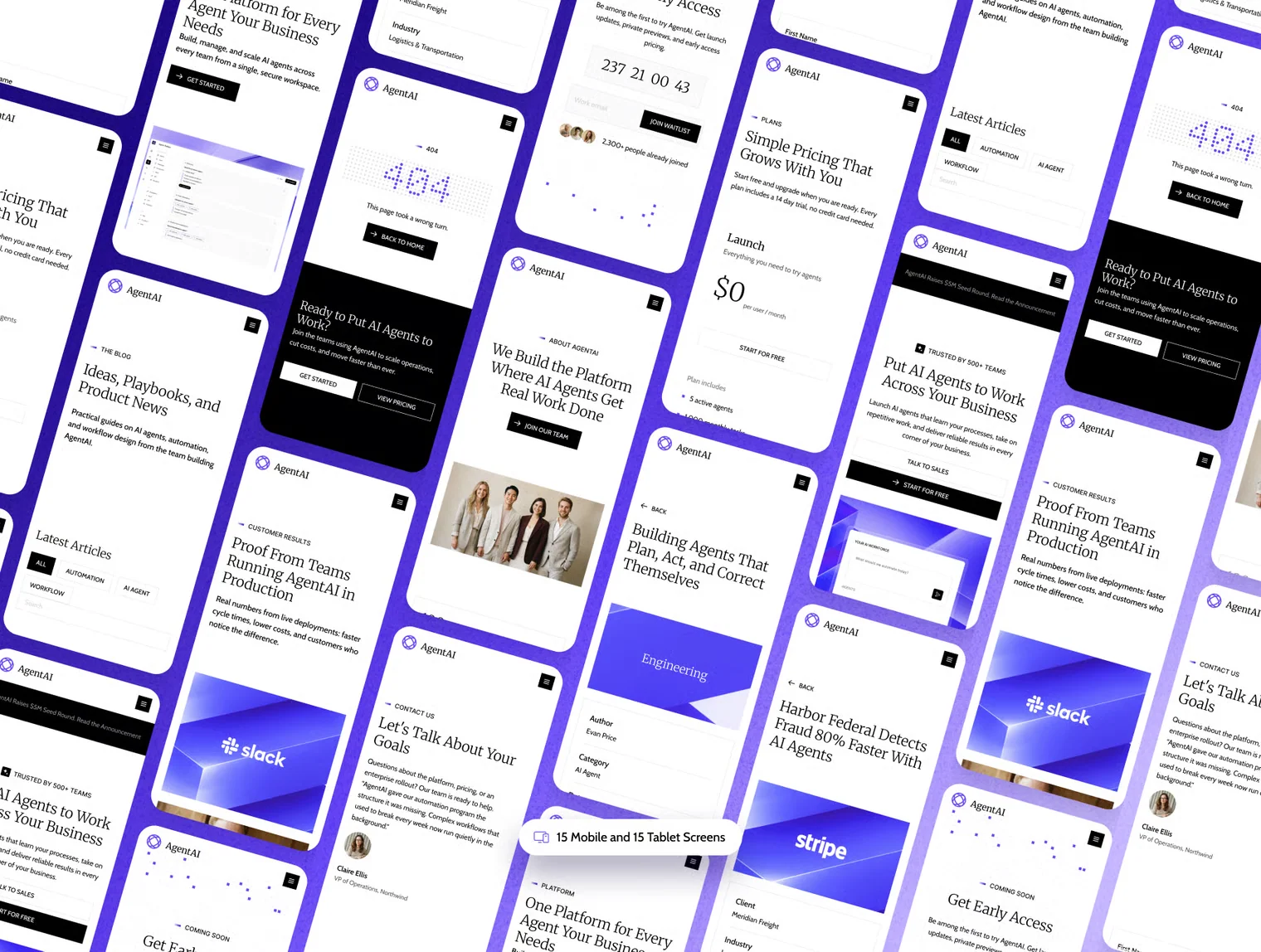 AgentAI: AI Agent SaaS Website UI Kit 6