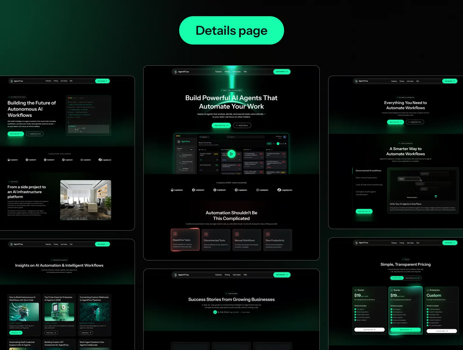 AgentFlow – Workflow Automation AI SaaS Website Template 4