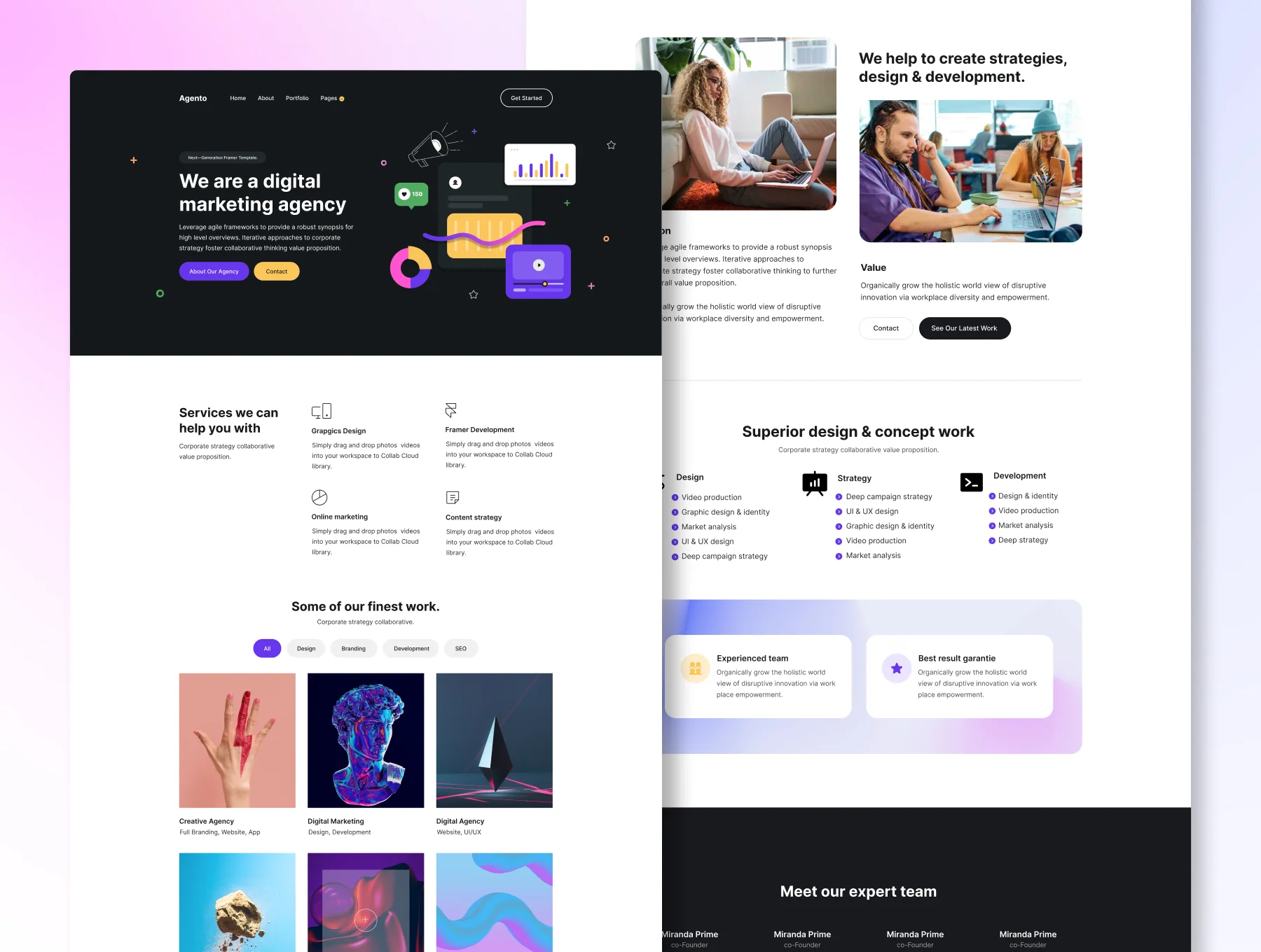 Agento - Agency Website Framer Template 3