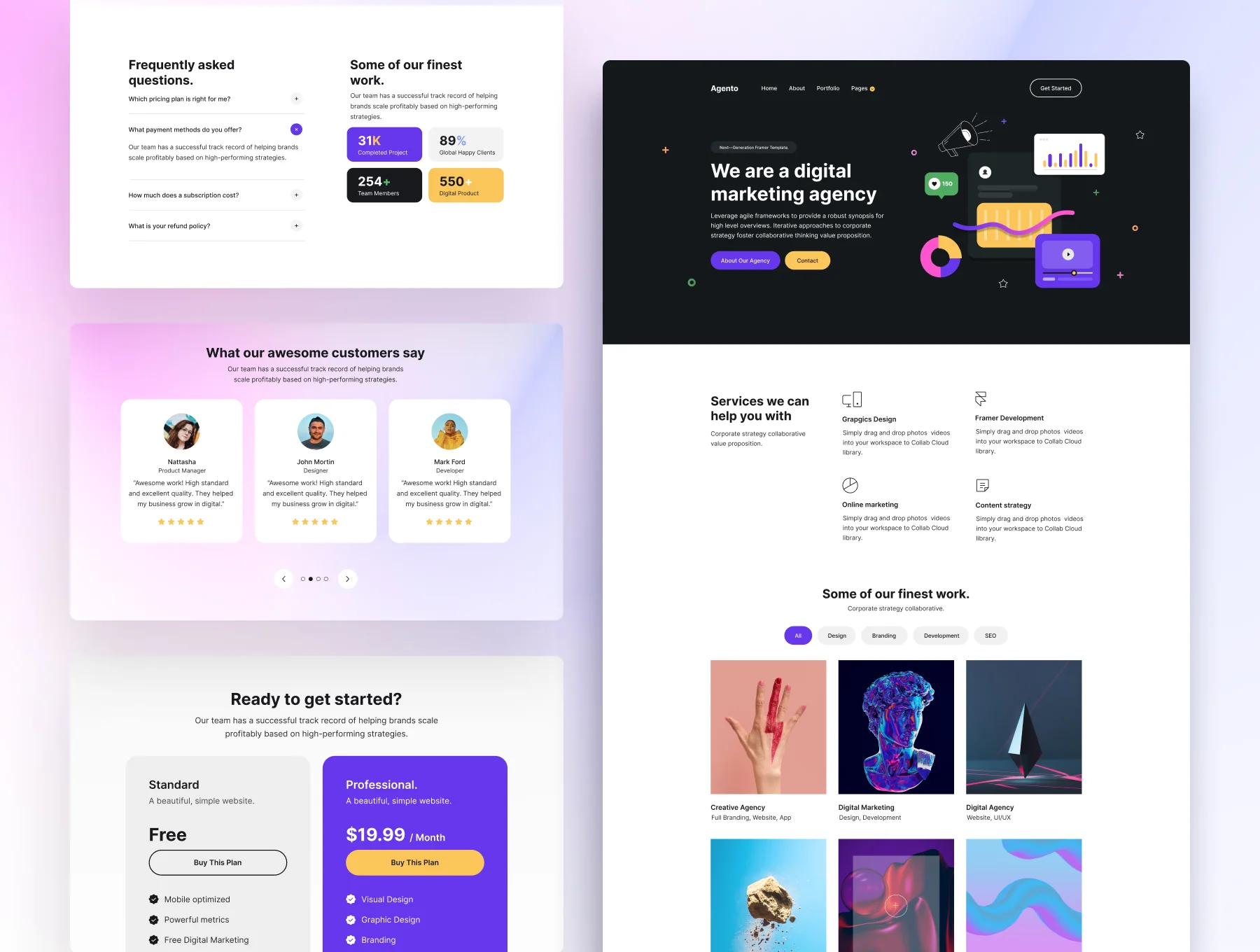 Agento - Agency Website Framer Template 4