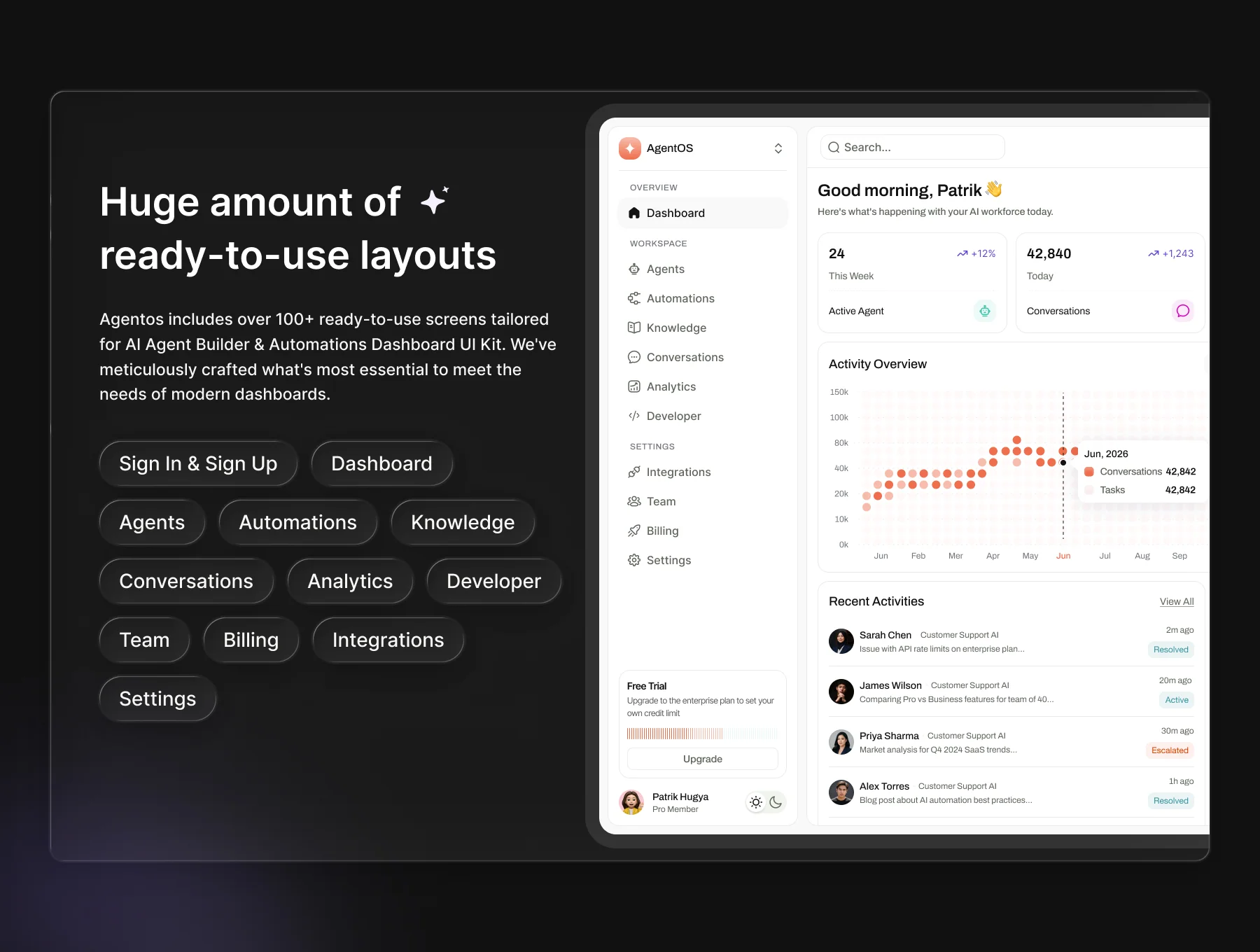 AgentOS - AI Agent Builder & Automation SaaS UI Kit 3