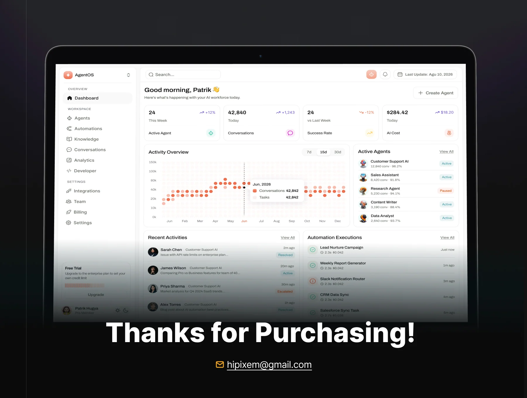 AgentOS - AI Agent Builder & Automation SaaS UI Kit 6