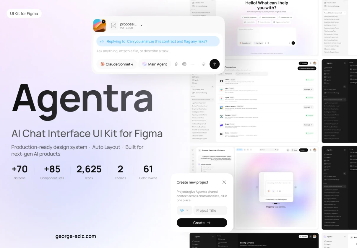 Agentra | AI Chat Interface UI Kit for Figma