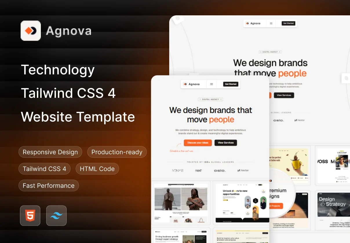 Agnova - Portfolio & Agency Tailwind CSS 4 Template