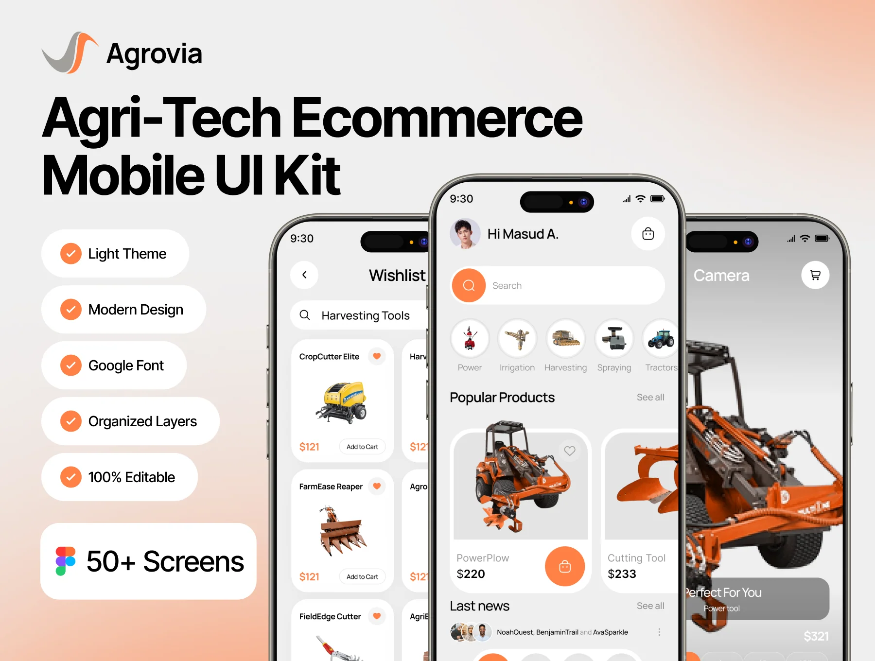 Agri-Tech Ecommerce Mobile UI Kit - Agrovia