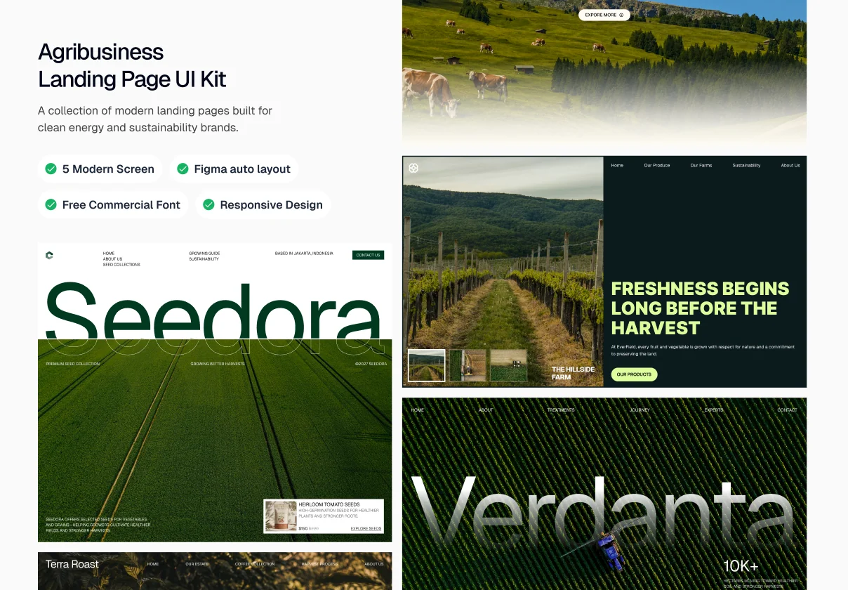 Agribusiness Landing Page UI Kit