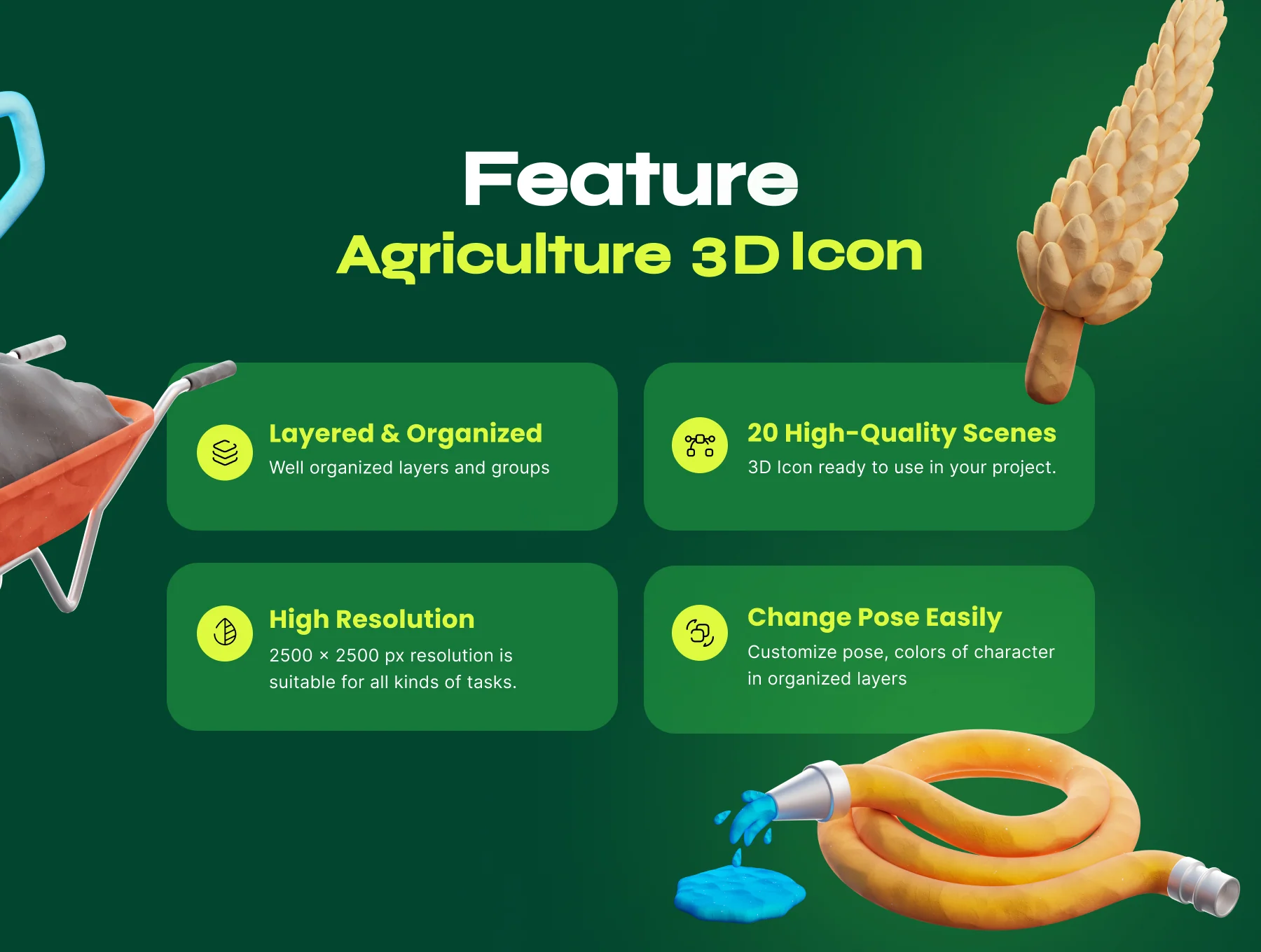 Agriculture 3D Icon Pack 2