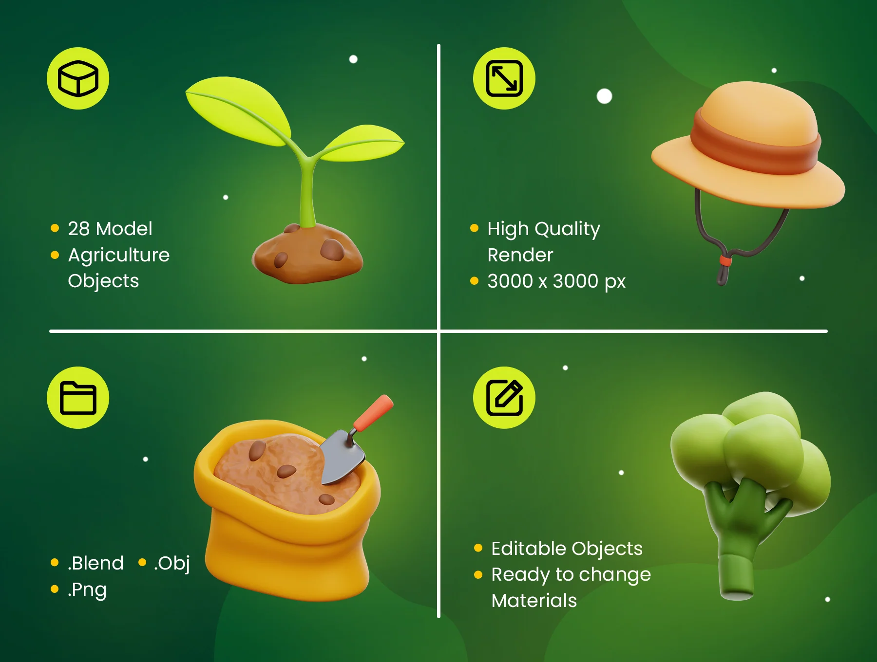 Agriculture 3D Icons 2