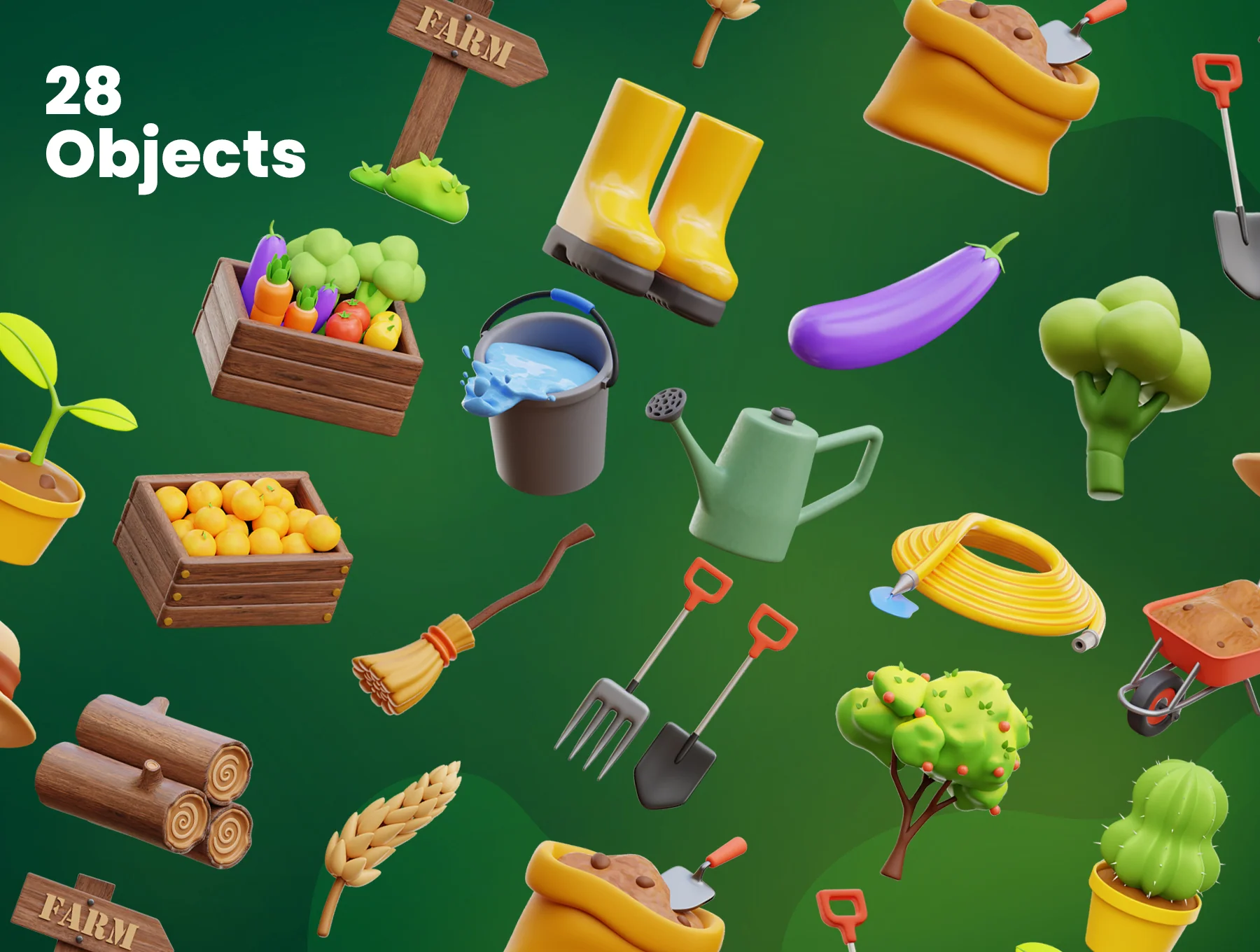 Agriculture 3D Icons 5