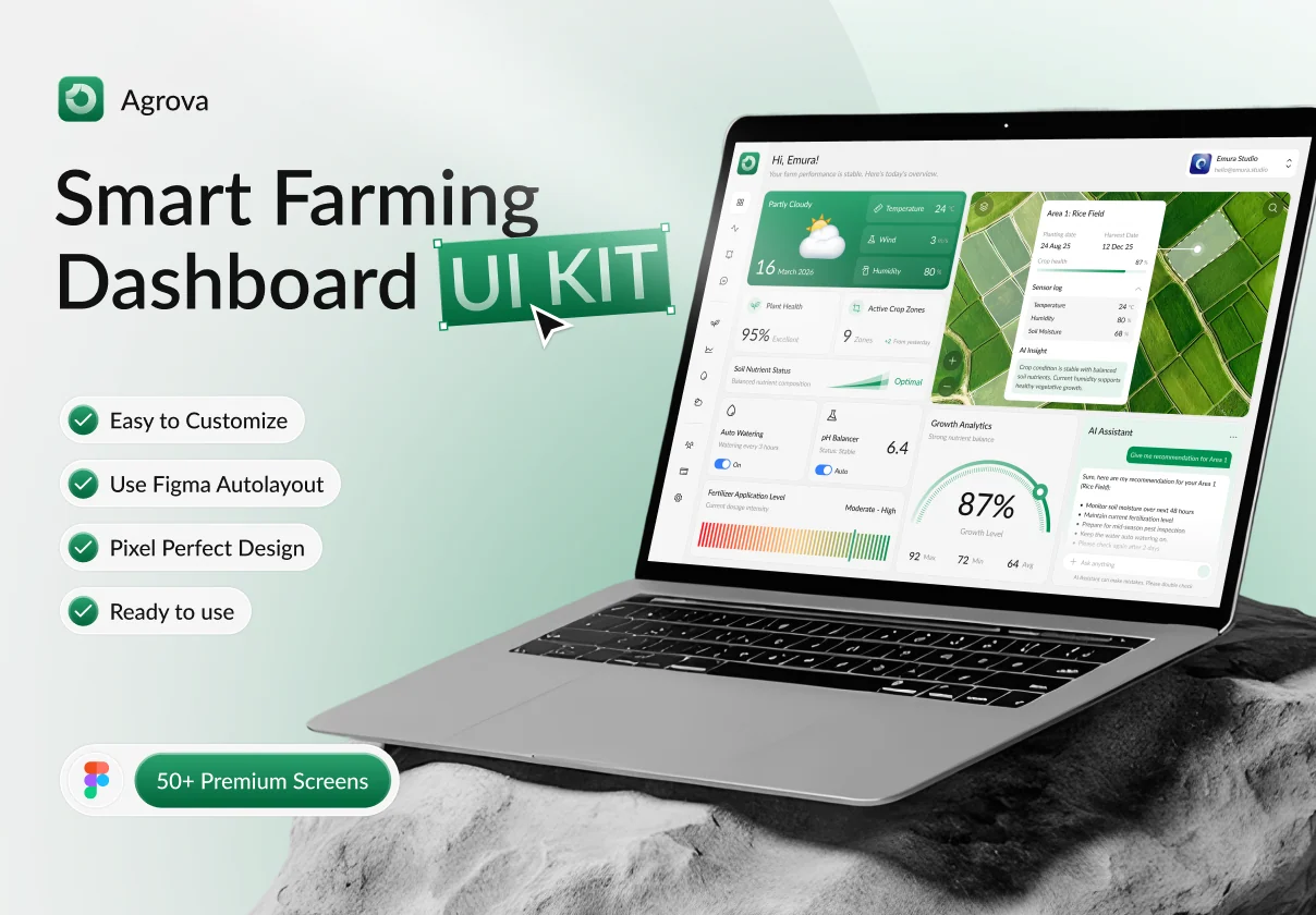 Agrova - Smart Farming Dashboard UI Kit