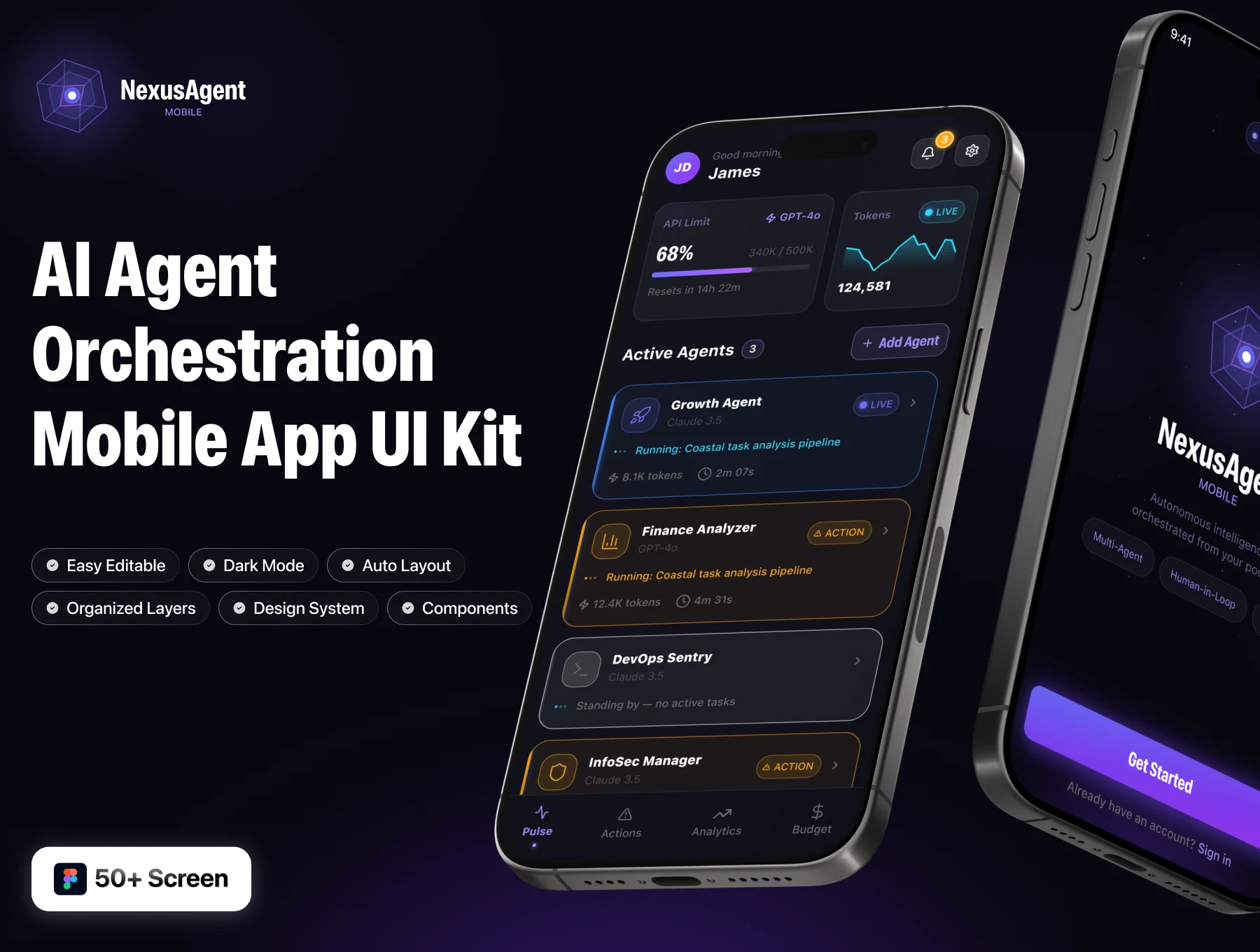 NexusAgent AI Orchestration Mobile App UI Kit