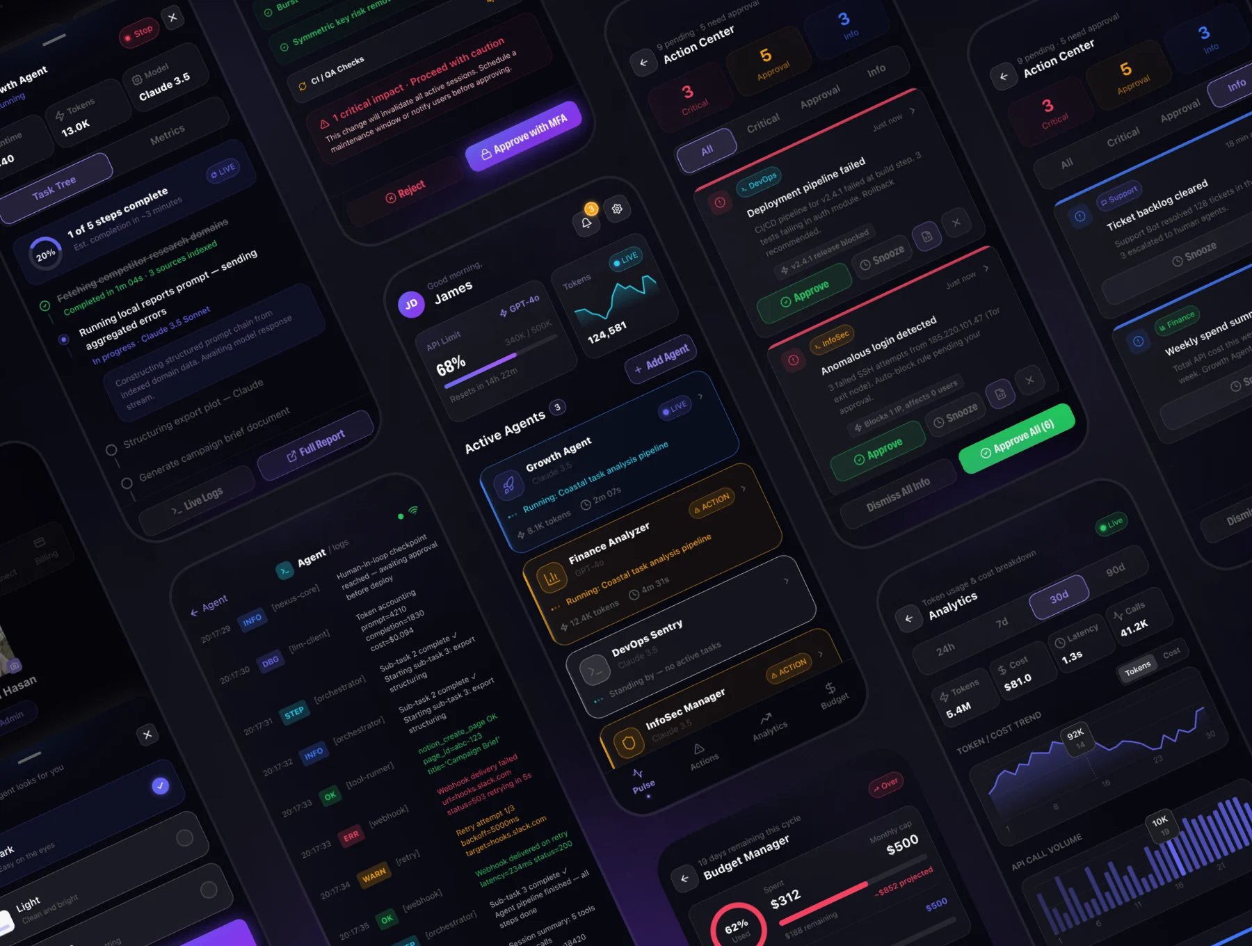 NexusAgent AI Orchestration Mobile App UI Kit 3