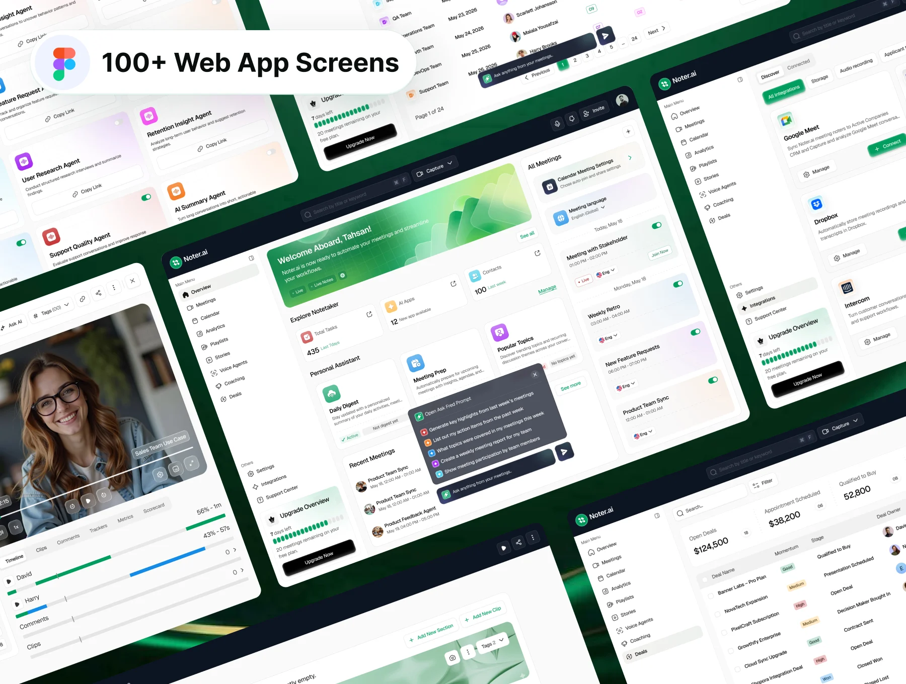 AI Agentic Notetaker Dashboard UI Kits 4
