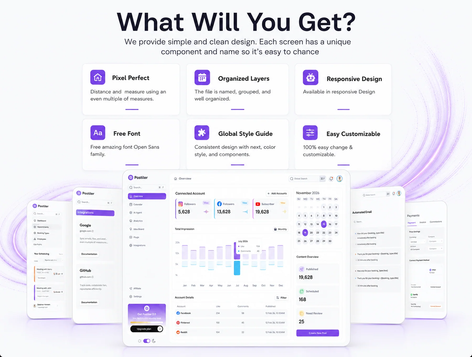 AI Agentic Social Media Schedule Management UI Kit 4