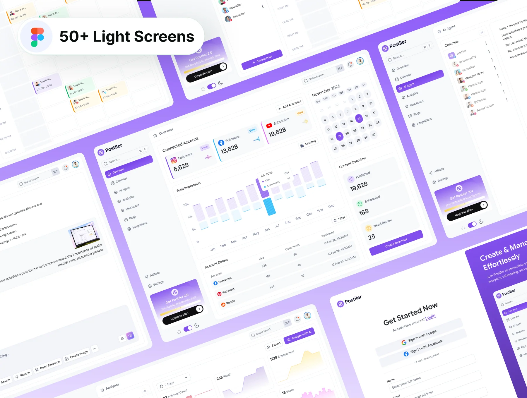 AI Agentic Social Media Schedule Management UI Kit 5