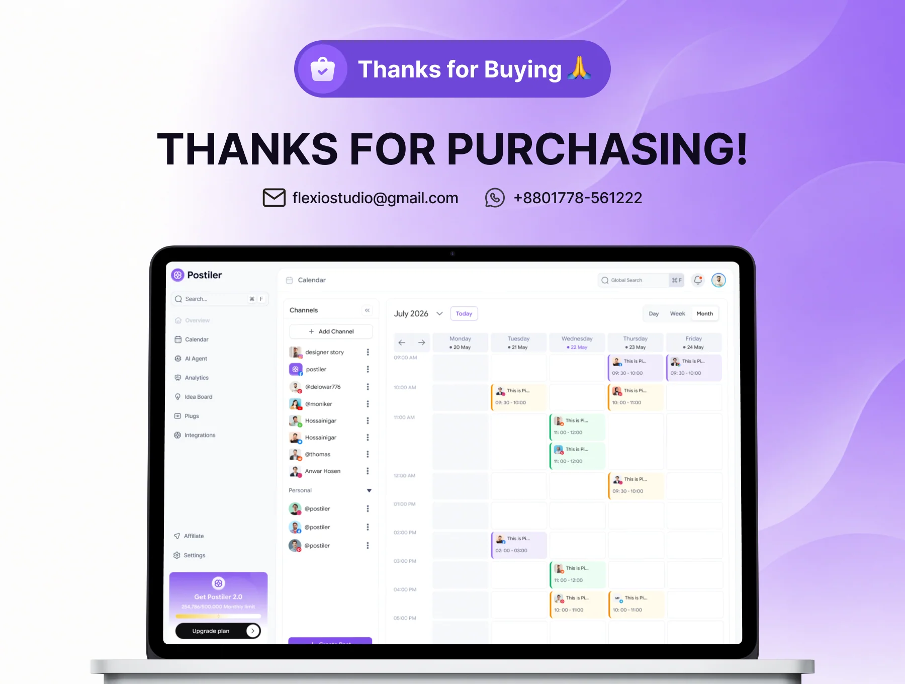 AI Agentic Social Media Schedule Management UI Kit 8