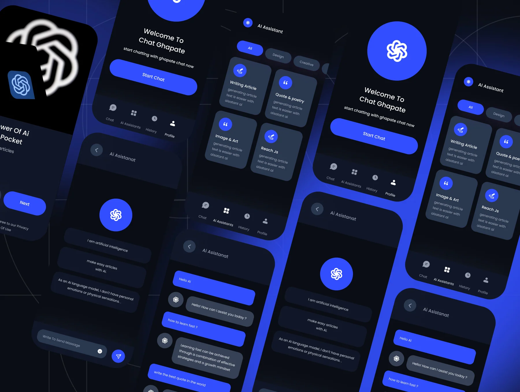 Ai Assistant Chatbot Mobile Apps UI Kit 2