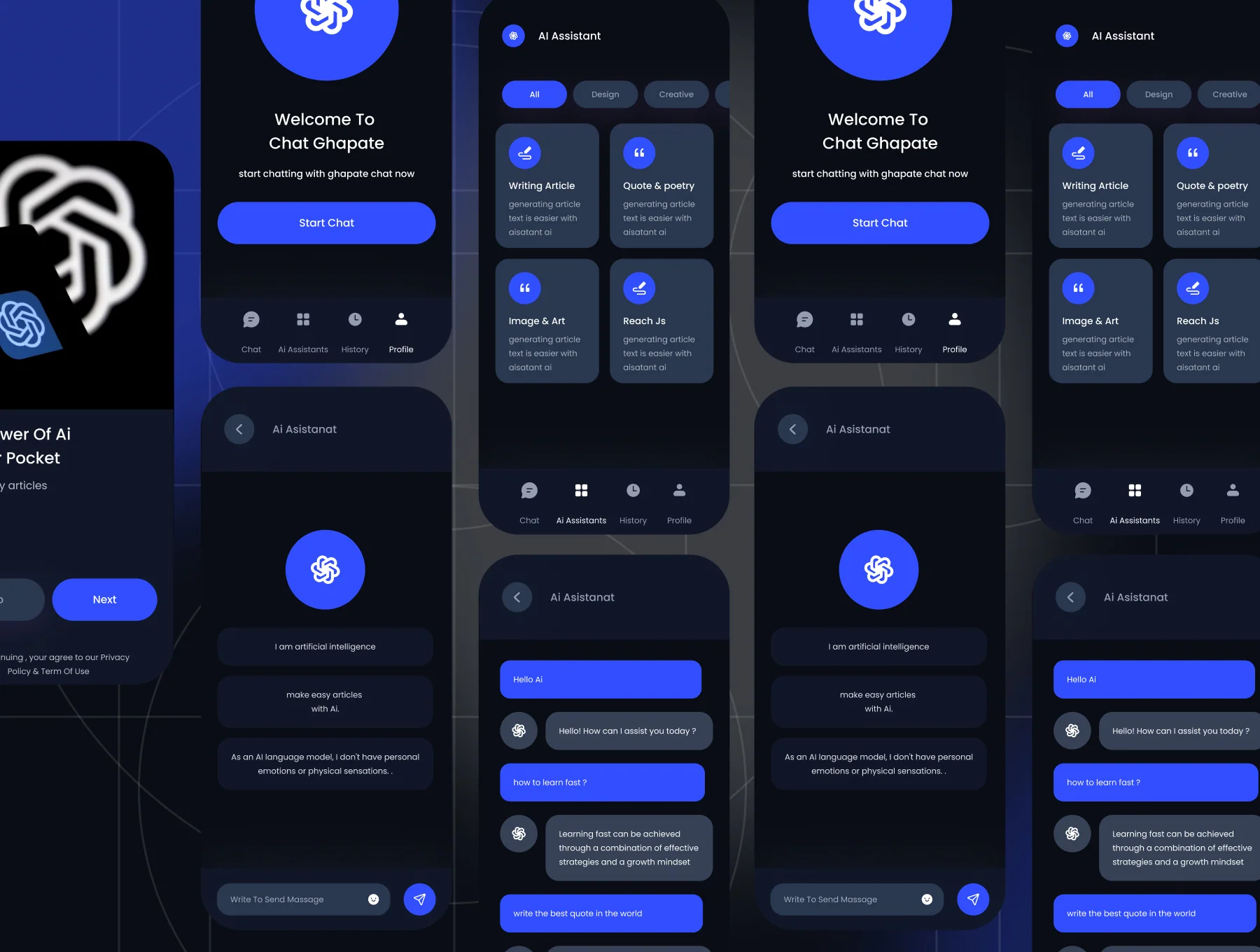 Ai Assistant Chatbot Mobile Apps UI Kit 4