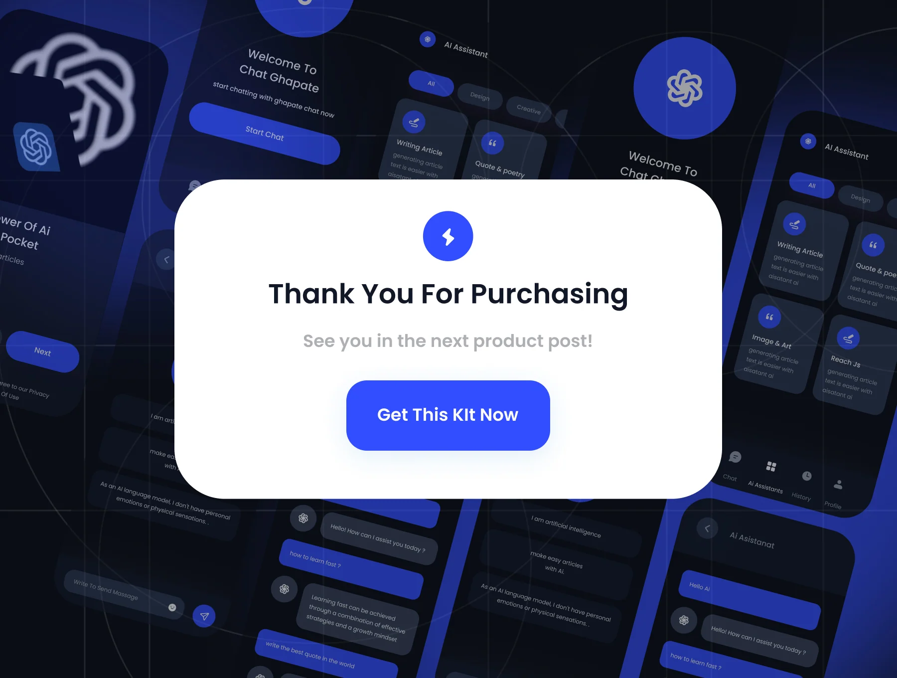 Ai Assistant Chatbot Mobile Apps UI Kit 5