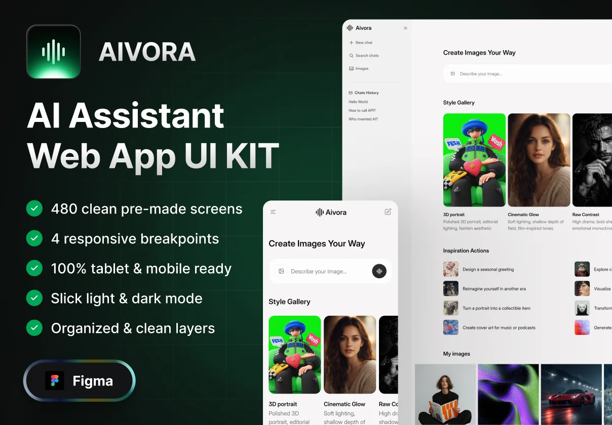 AIVORA: AI Assistant Web App UI KIT