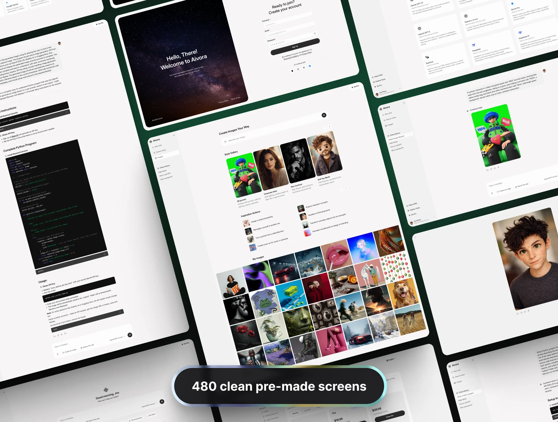 AIVORA: AI Assistant Web App UI KIT 3