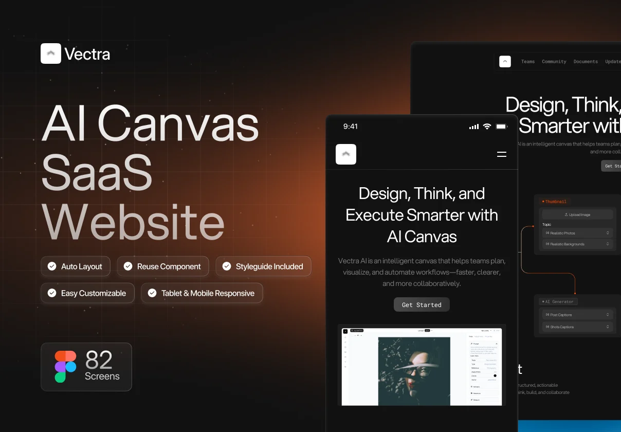 AI Canvas Website UI Kit - Vectra