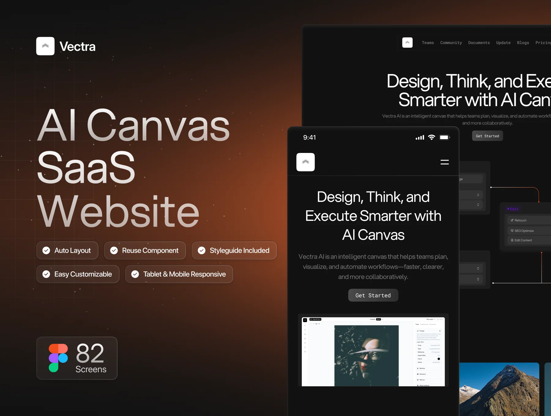 AI Canvas Website UI Kit - Vectra