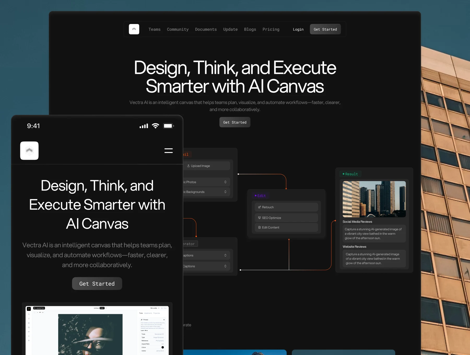 AI Canvas Website UI Kit - Vectra 3