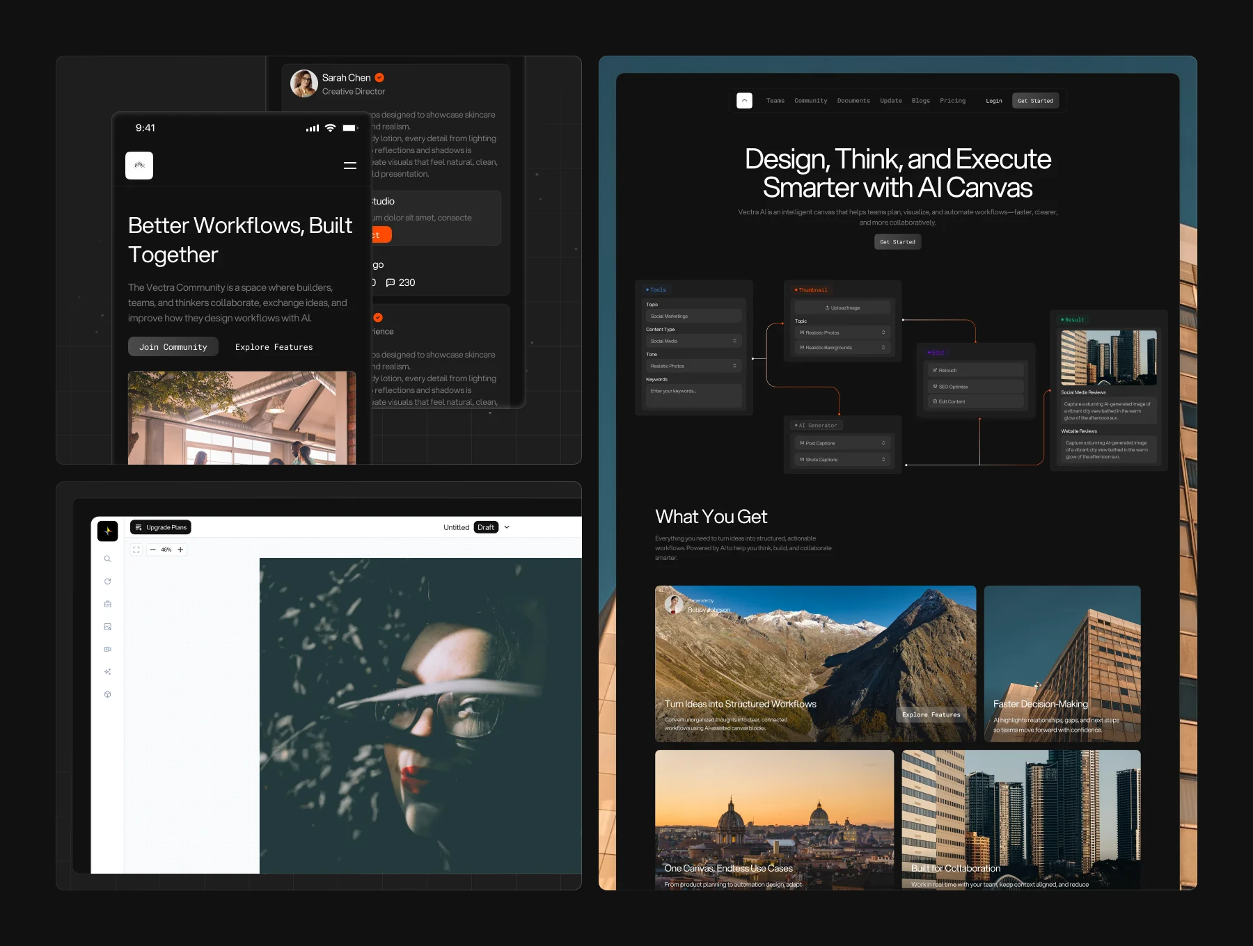 AI Canvas Website UI Kit - Vectra 4
