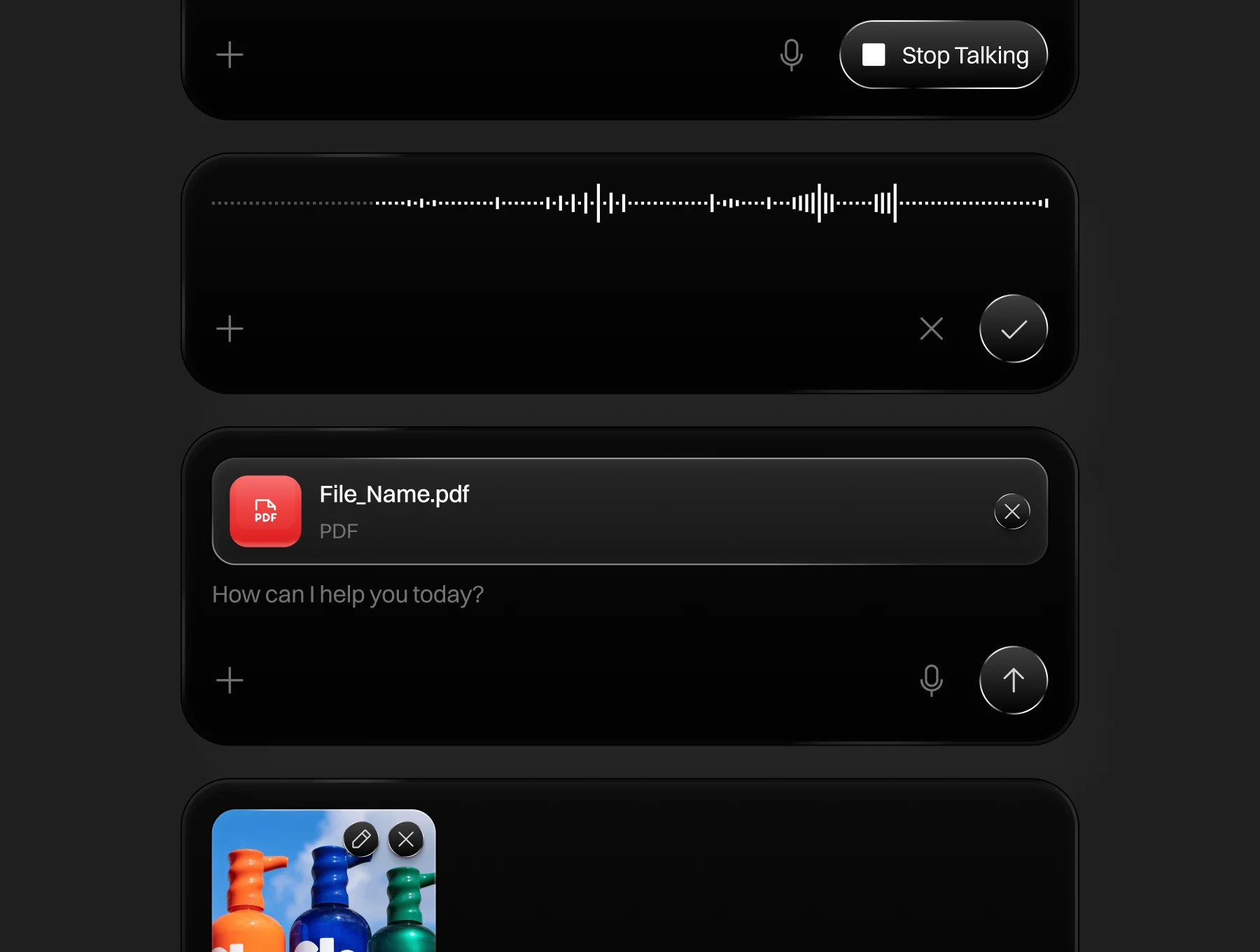 AI Chat Metallic Widgets UI Kit 2