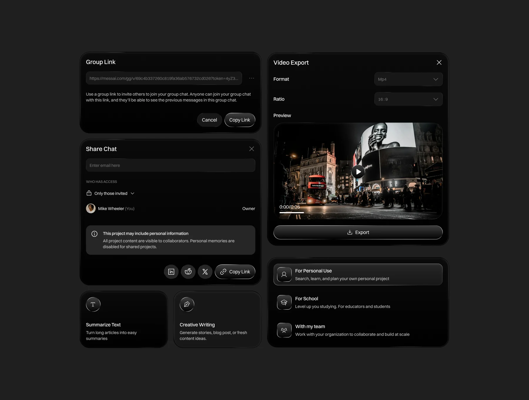AI Chat Metallic Widgets UI Kit 4