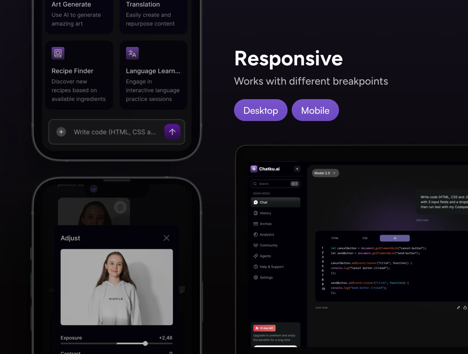 AI Chatbot SaaS Dashboard UI Kit — Chatku 2